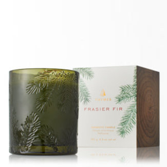 Thymes Thymes Frasier Fir Candle  Molded Green Glass