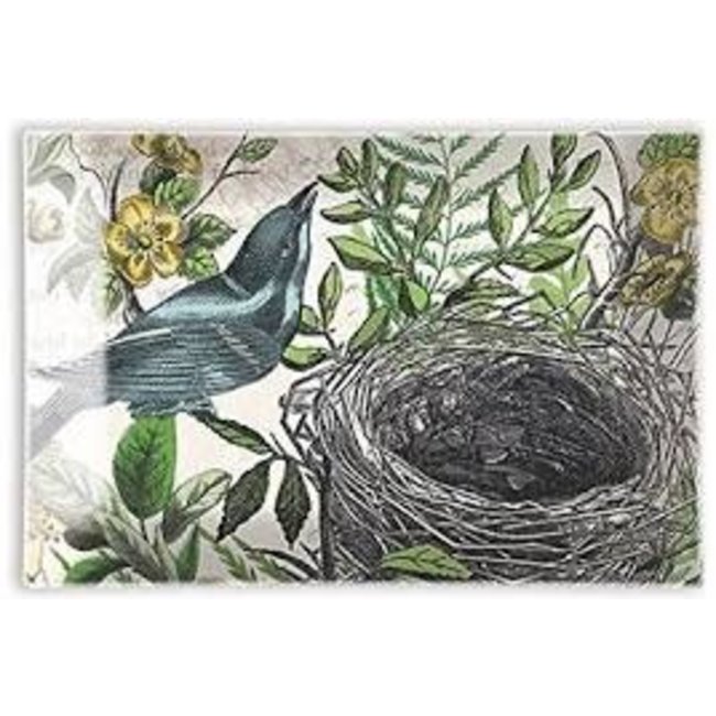 NEW Michel Design Works Glass Soap Dish Into the Woods Birds Nest 