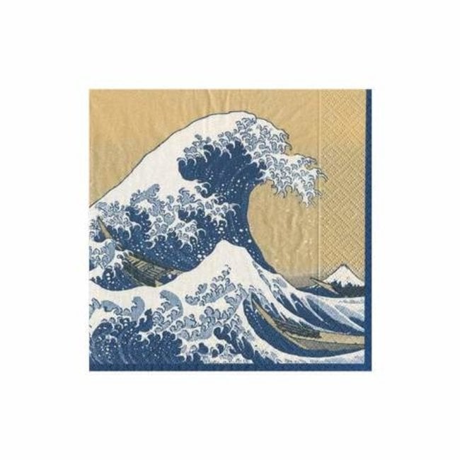 Caspari Caspari Cocktail Napkin- The Great Wave