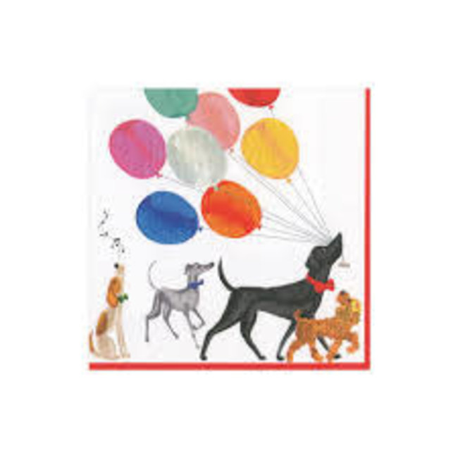 Caspari Caspari Luncheon Napkins- Charlee's Parade (Dogs with Balloons)