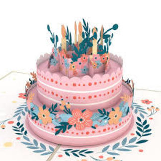 LovePOP Love Pop Greeting Card- Floral Birthday Cake