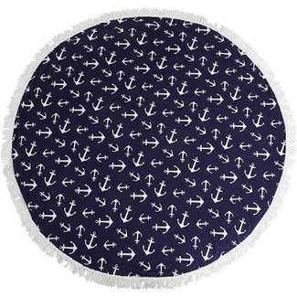 Dei 60" Round Beach Towel - Anchors