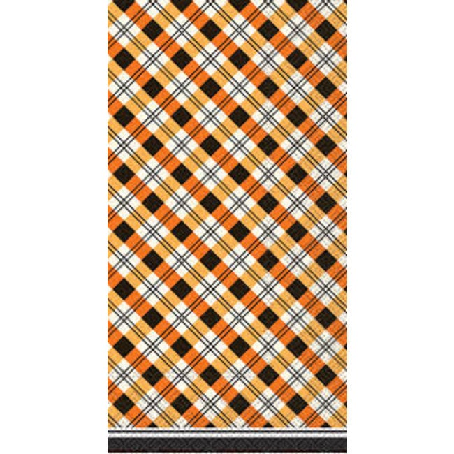 Boston International Hostess Napkin- Plaid Pumpkins