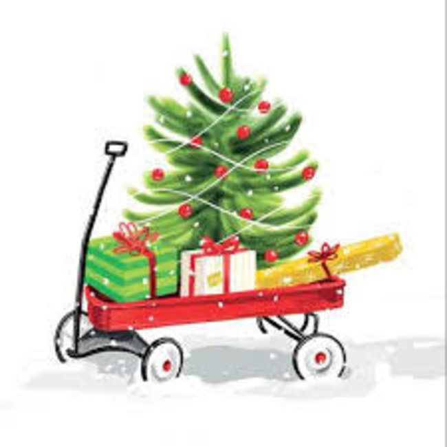 PPD PPD Luncheon Napkin- Christmas Wagon