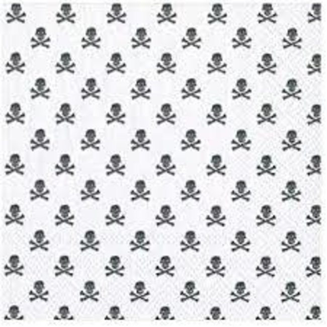 Caspari Caspari Cocktail Napkin - Skull And Crossbones