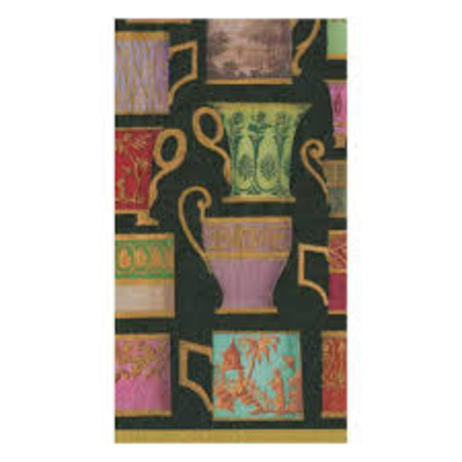 Caspari Caspari Hostess Napkins- Black SALON DE THE (Tea Cups)