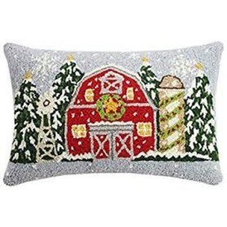 Peking Handicraft Peking Handicraft Pillow - Christmas Farm House 14x22