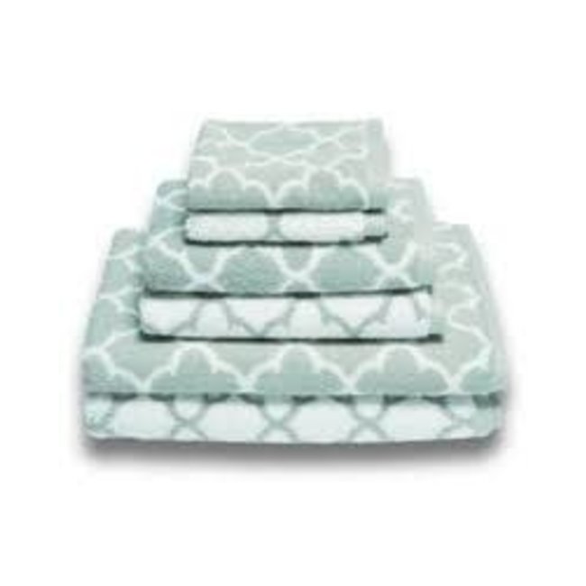 Irongate Jacquard Bath Towel - Spa Blue/White