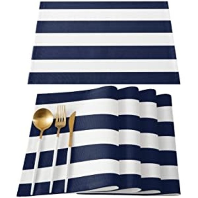 Harman Harman Placemat Cabana Stripped - Blue and White