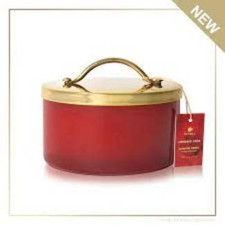 Thymes Simmered Cider Harvest Red 4-wick Candle W/ Gold Lid