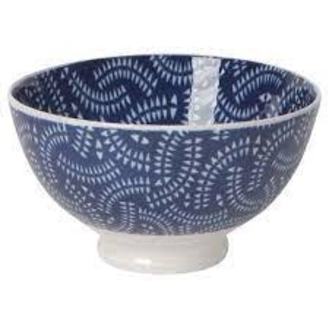 Now Designs Now Designs Bowl Stamped 4inch -  Indigo Geo