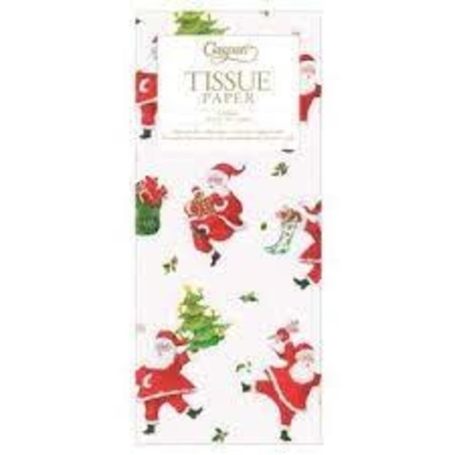 Caspari Caspari Dancing Santas Tissue Paper- 4 Sheets