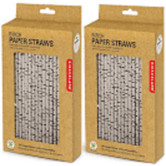 Kikkerland PAPER STRAWS BIRCH BOX OF 144