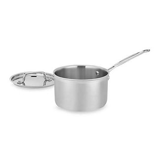 Cuisinart 44 13 Cookware Set 1.5 quart Saucepan 2.5 quart Saucepan 3 quart  Saucepan 8 quart Stockpot 4 quart Dutch Oven 8 Diameter Skillet 10 Diameter  Skillet Lid Stainless Steel Aluminum Base - Office Depot