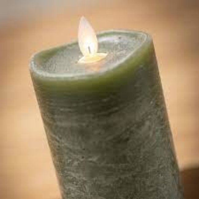 Vance Sullivan LED Artisan Was Candle Pillar- Olive