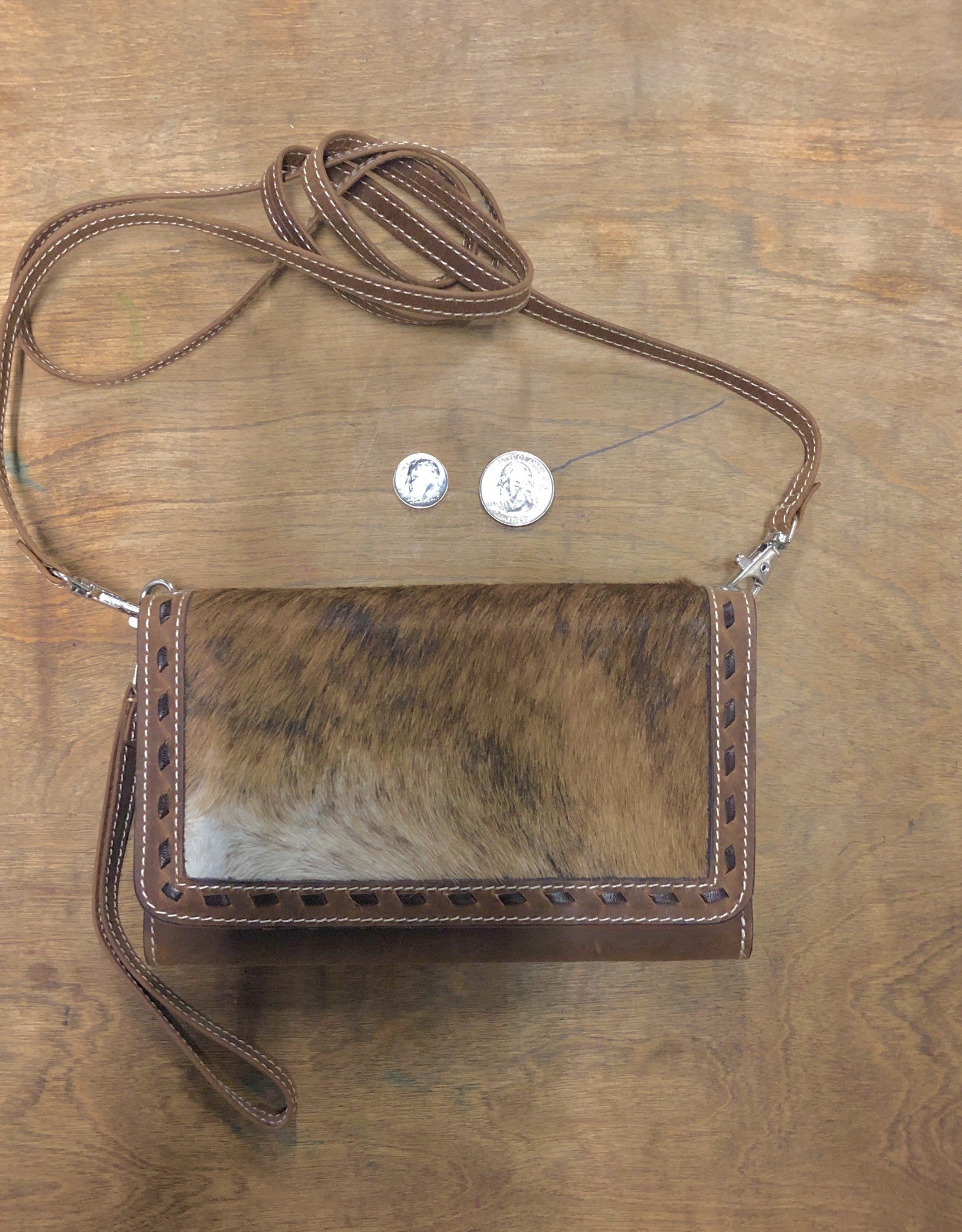 cowhide leather purse