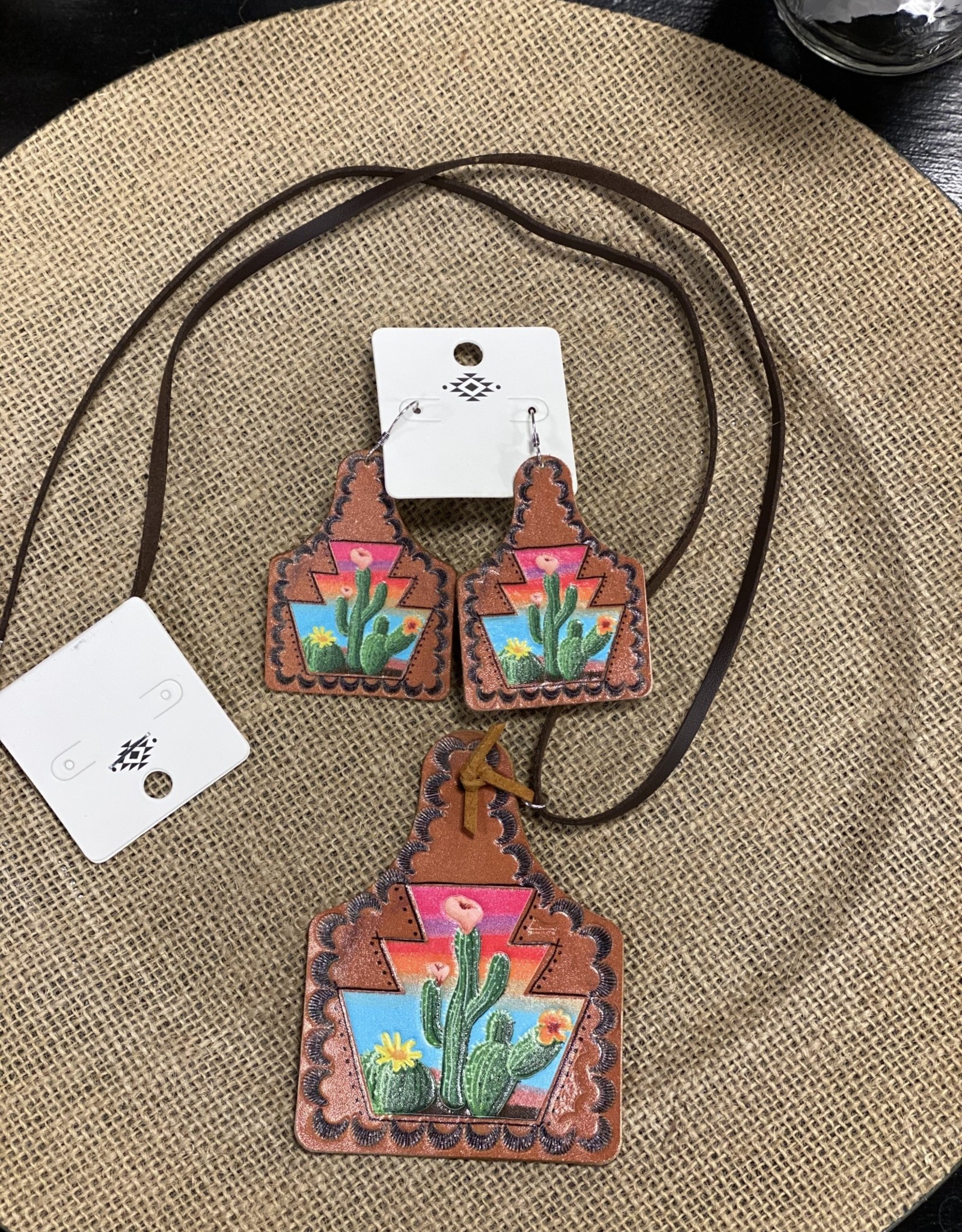 EARTAG LEATHER CACTUS SUNSET SET