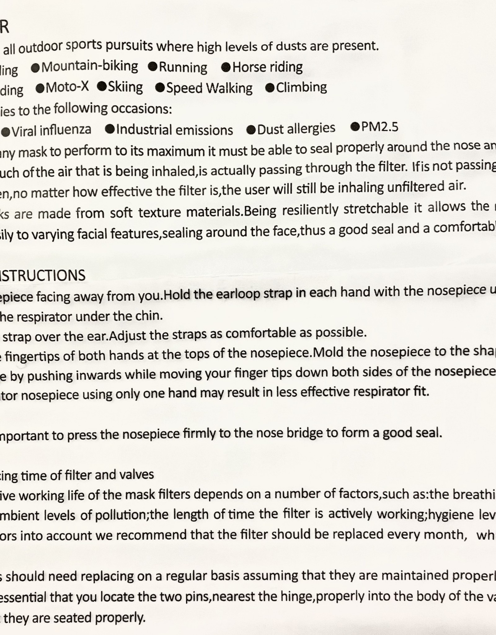 outdoor sports store near me on Face Mask Outdoor Sports 2 Respirator Valve W Kn95 Filter Black Robinson S Family Feed