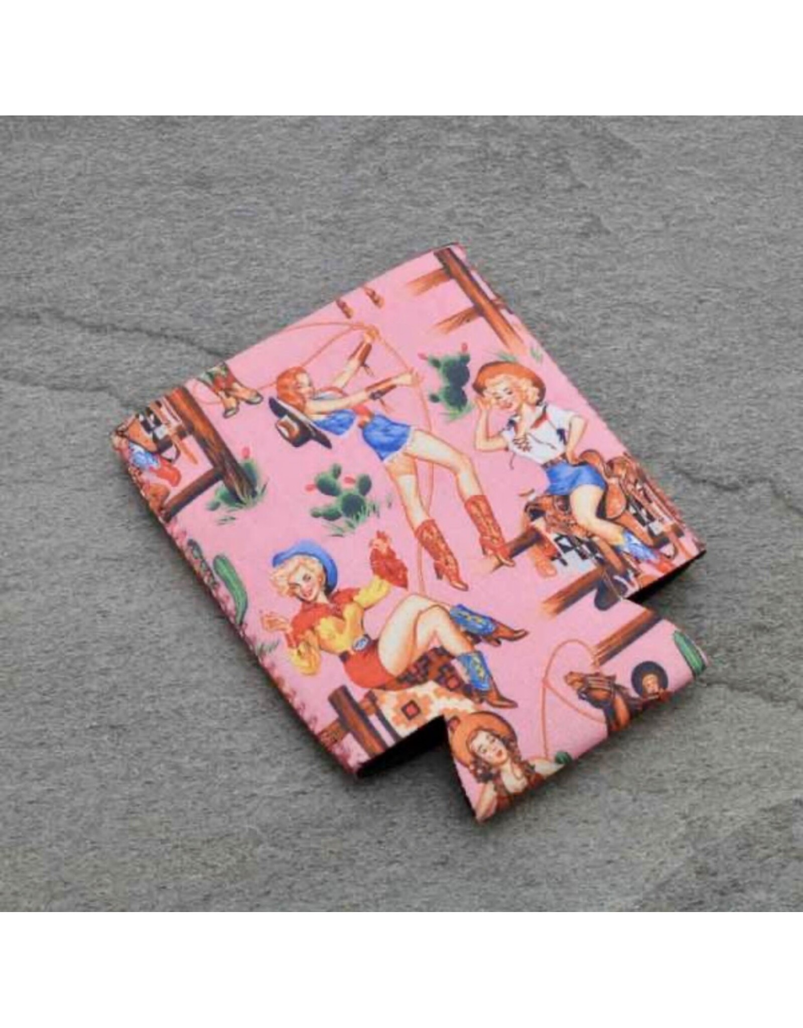 KOOZIE CLASSIC PINK WESTERN DESIGN DRINK SLEEVE