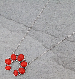 NECKLACE RED SQUASH BLOSSOM CHAIN