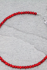 NECKLACE 4MM RED STONE CHOKER