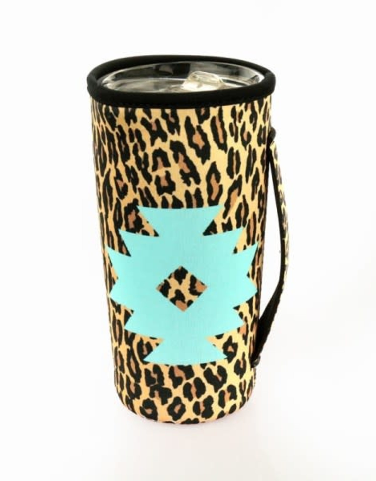 Leopard and serape 30 oz tumbler koozie