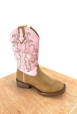 SHOE KIDS GIRLS PINK ROPER COWBOY BOOT FAUX LEATHER