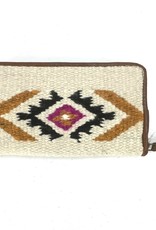 ARIAT WALLET ARIAT TOOLED LEATHER/PINK AZTEC BLANKET