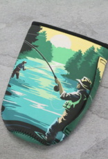 DRINK SLEEVE KOOZIE 20 - 30 OZ TUMBLER COW FISHING LANDSCAPE