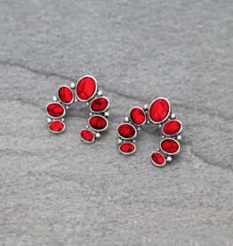 EARRINGS RED SQUASH BLOSSOM STUD