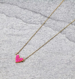 NECKLACE HEART DRUZY GOLD CHAIN