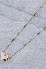 NECKLACE HEART DRUZY GOLD CHAIN