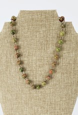 NECKLACE LINKED REAL STONE BEADS