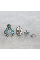 RING WESTERN DESIGN SEMI STONE TURQ 4-CUFF SET