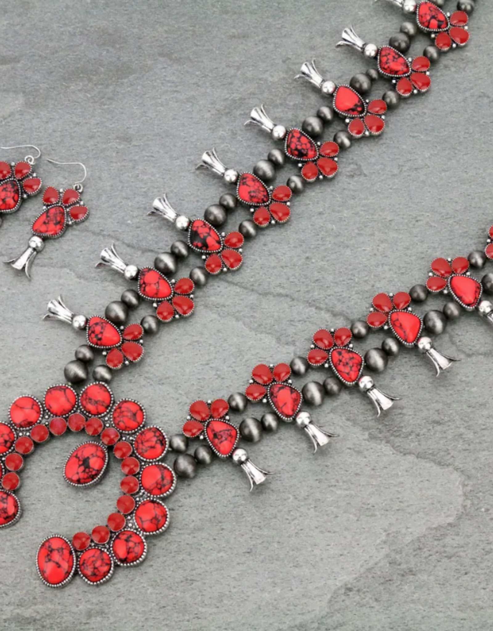 NECKLACE SET WESTERN STYLE RED SQUASH 