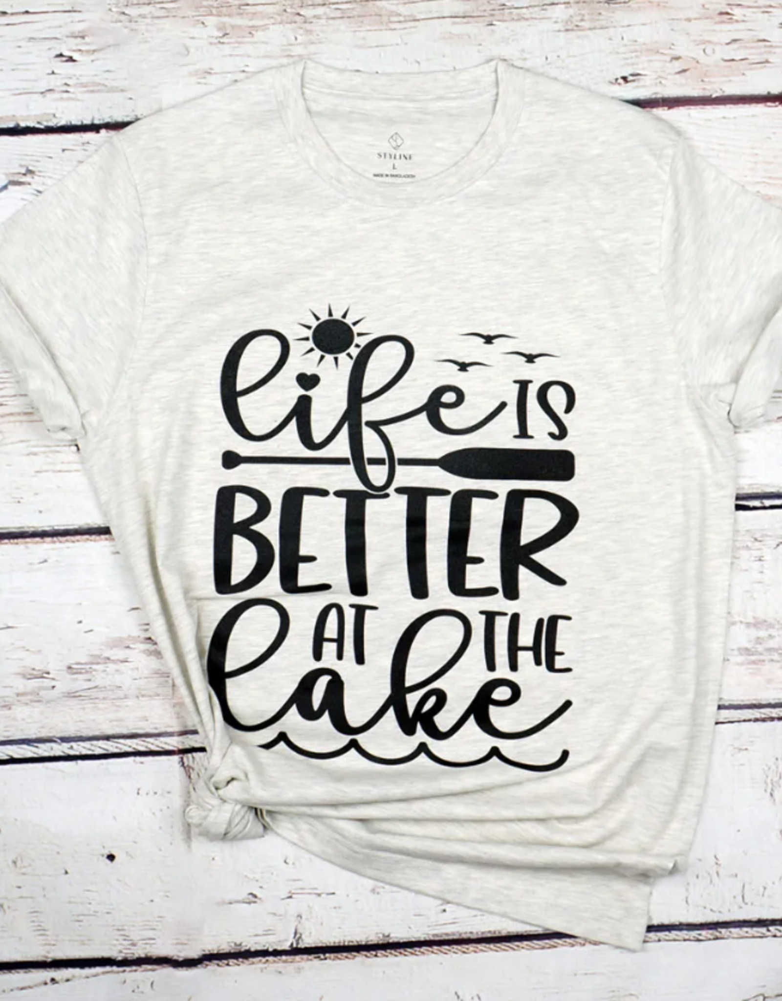 SHIRT "LIFE IS BETTER AT THE LAKE" WHITE HEATHER