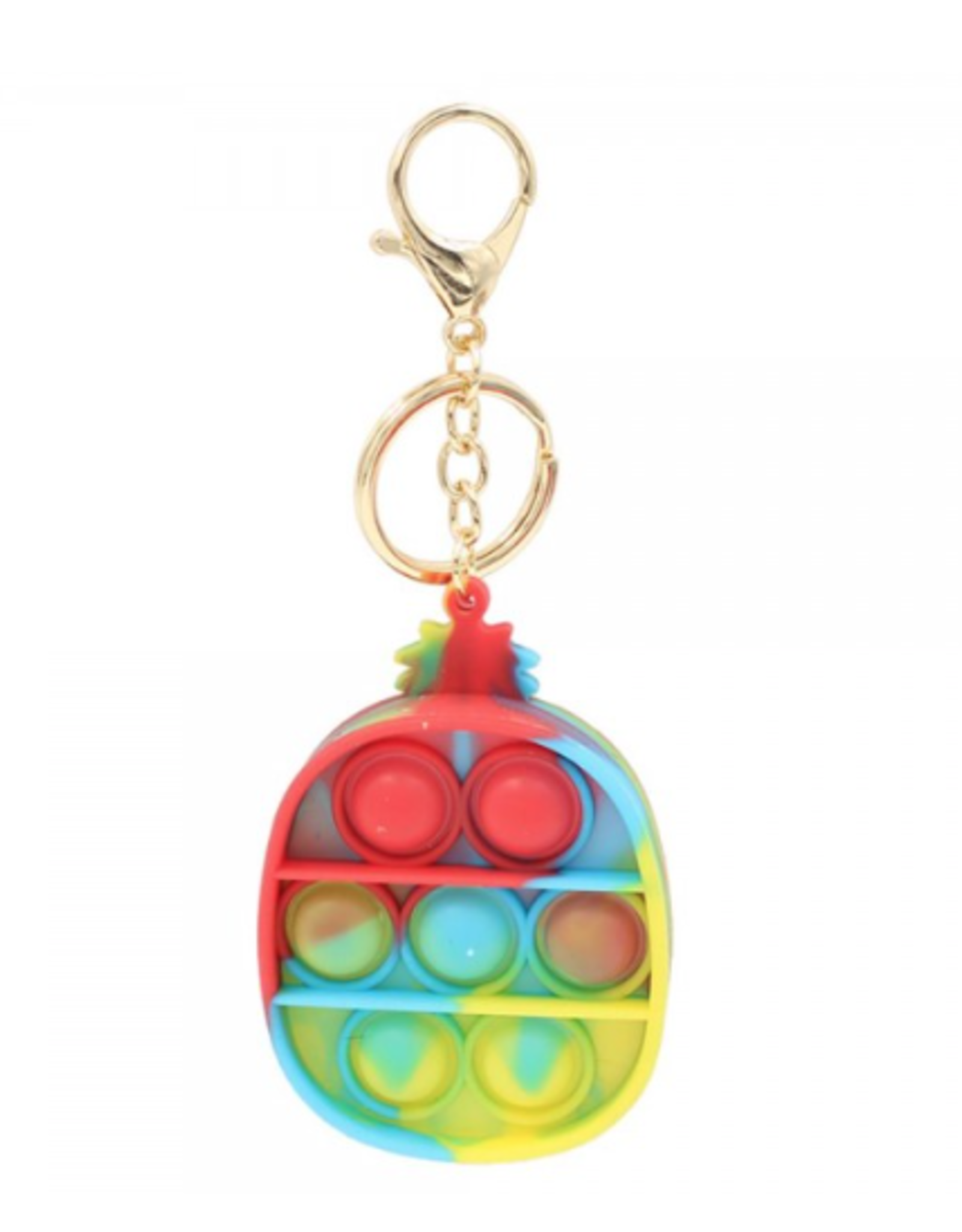 TOY MULTICOLOR FIDGET POP KEY CHAIN PINEAPPLE