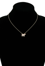 NECKLACE FARM ANIMAL COW DRUZY STONE