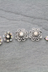 EARRING 3-PAIR FLOWER SET