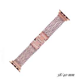 WATCH BAND INTERCHANGEABLE ROSE GOLD METAL LINKS W/RHINESTONES (FITS 38/40MM SMART WATCHES ONLY)