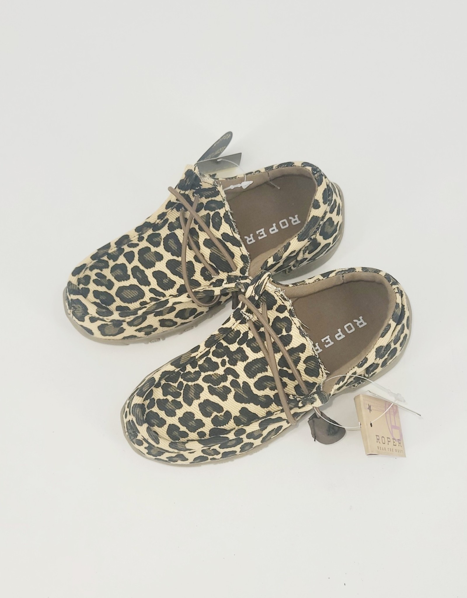 SHOE KIDS ROPER LACEUP LEOPARD CANVAS