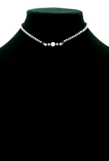 NECKLACE NAVAJO STYLE PEARL W/GLASS STONE BAR PENDANT