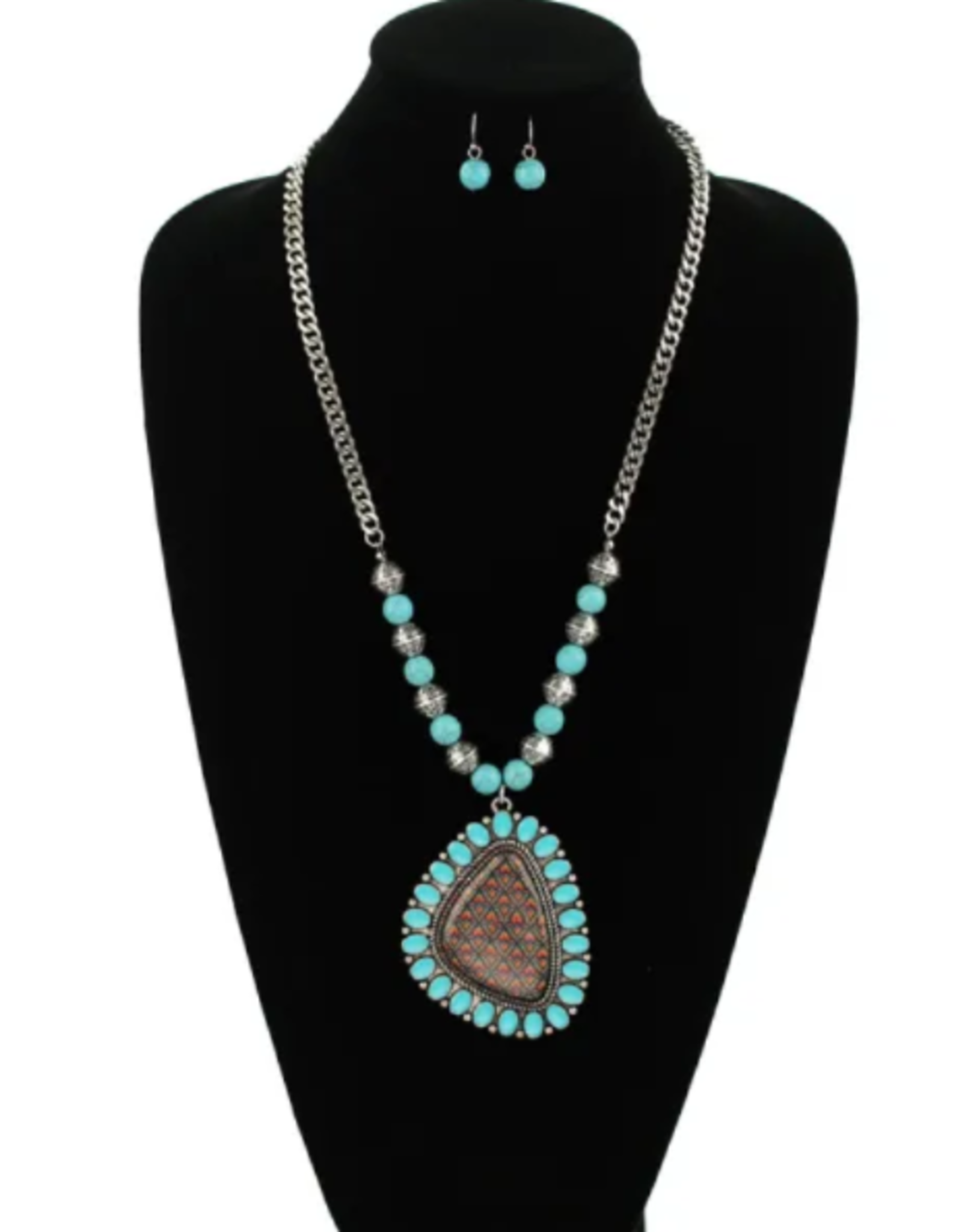 NECKLACE WESTERN STYLE W/LARGE STONE PENDANT