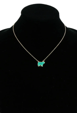 NECKLACE FARM ANIMAL COW DRUZY STONE