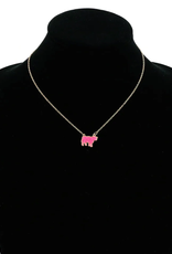 NECKLACE FARM ANIMAL COW DRUZY STONE