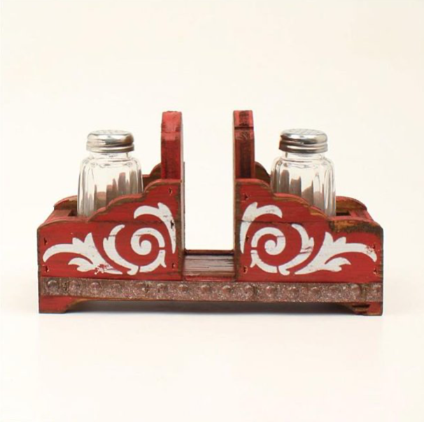 SALT & PEPPER SHAKER/NAPKIN HOLDER WESTERN MOMENTS Robinson's Family Feed