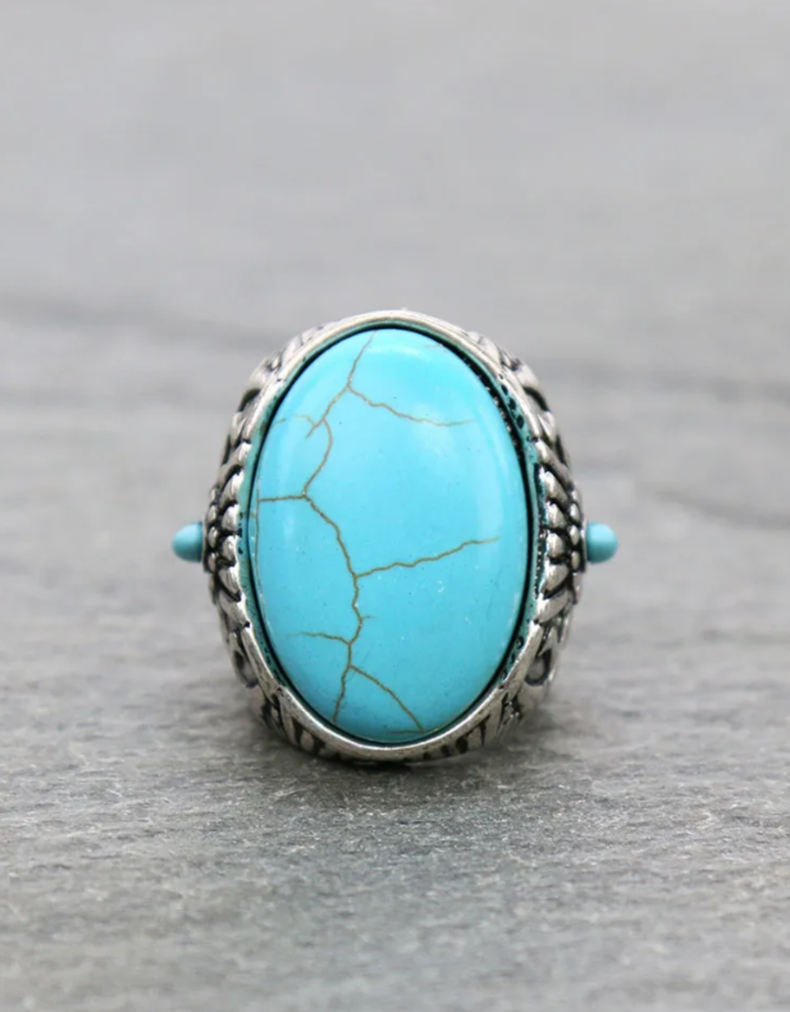 RING WESTERN STONE W/CONCHO STRETCH