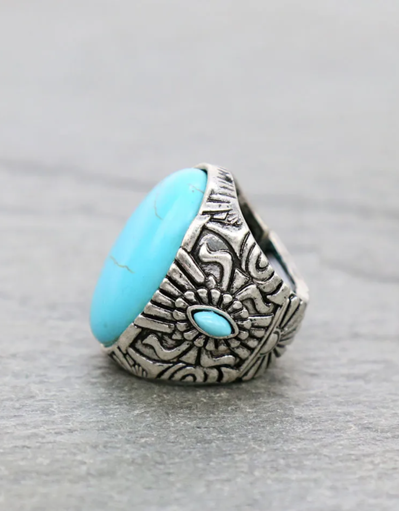 RING WESTERN STONE W/CONCHO STRETCH