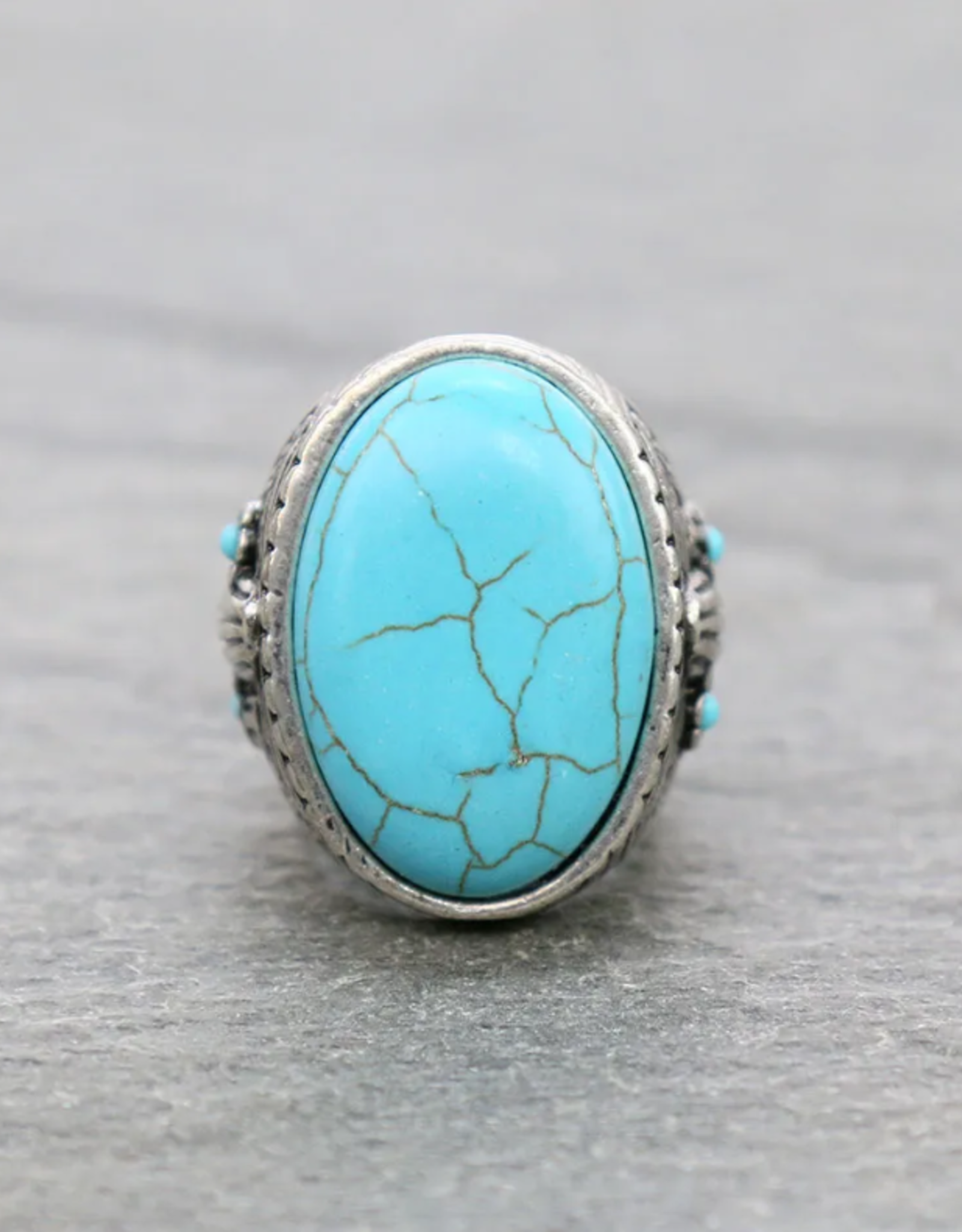 RING WESTERN STONE W/CONCHO STRETCH