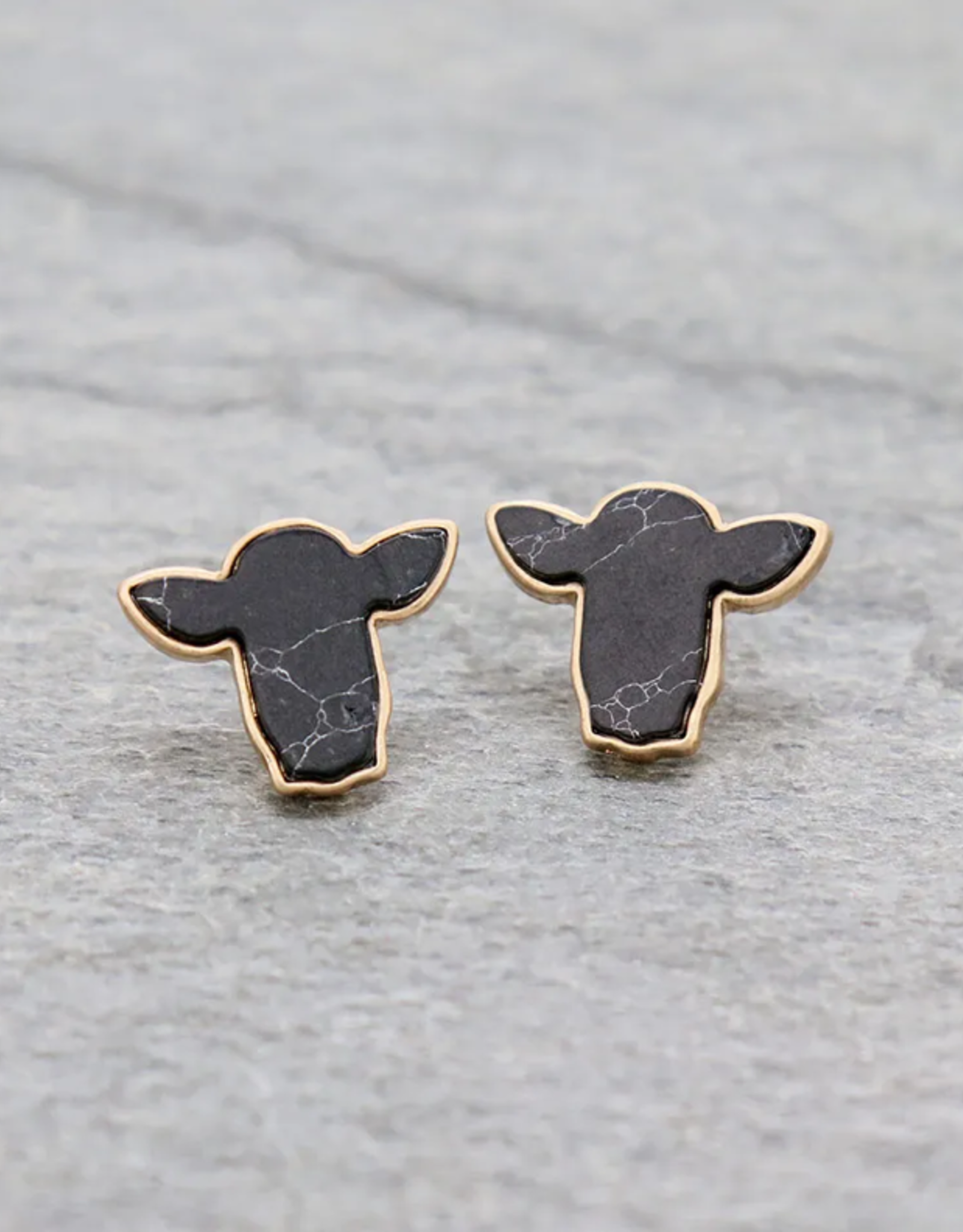 EARRING STEER HEAD STONE STUD